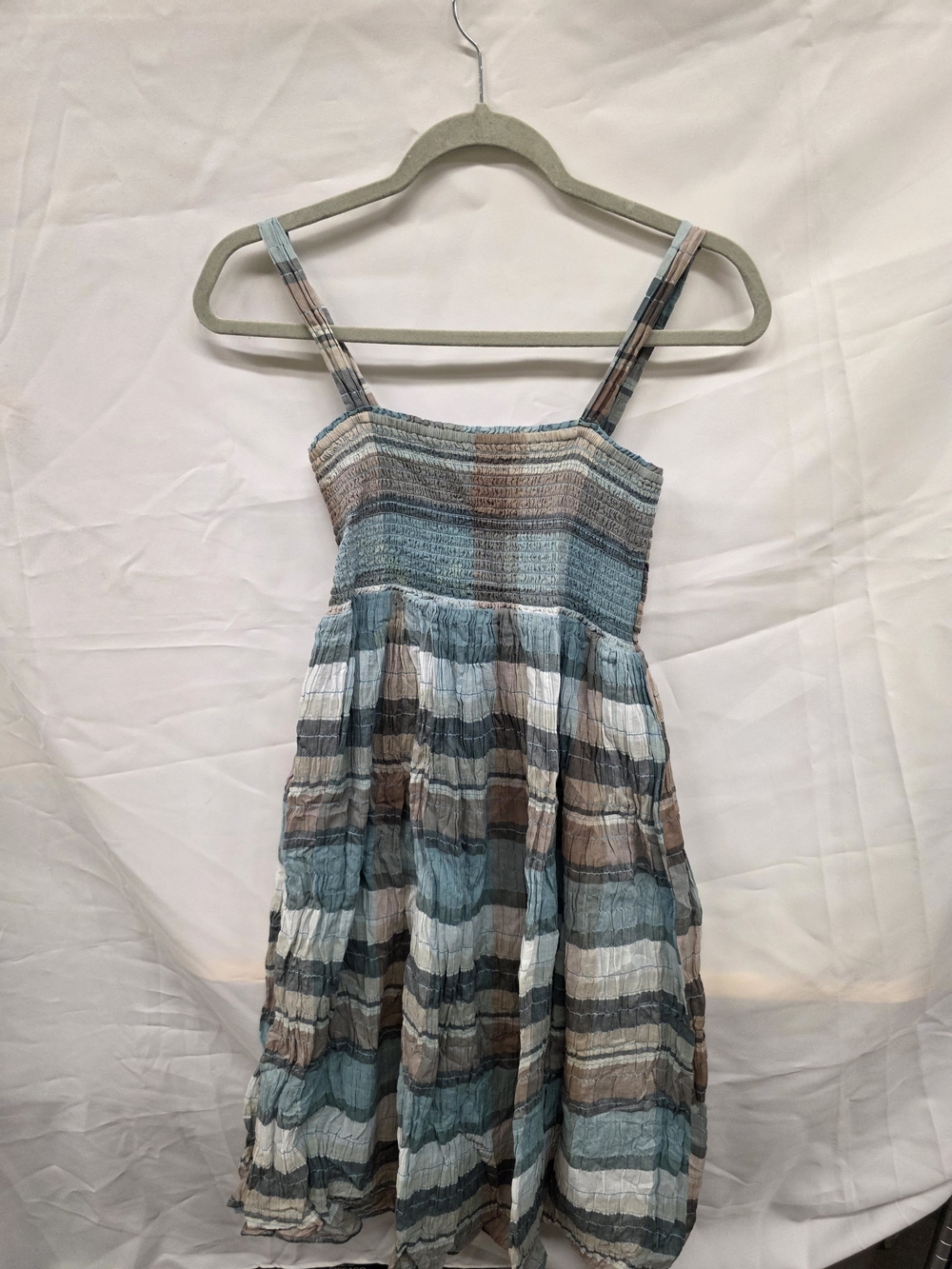Calvin Klein Striped Maxi Dress in Blue & Brown Like New